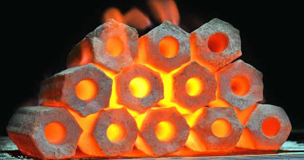 honeycomb briquette burning