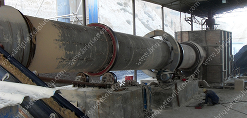 rotary dryer is drying gypsum