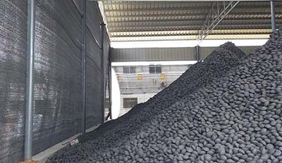 sludge briquette in storage