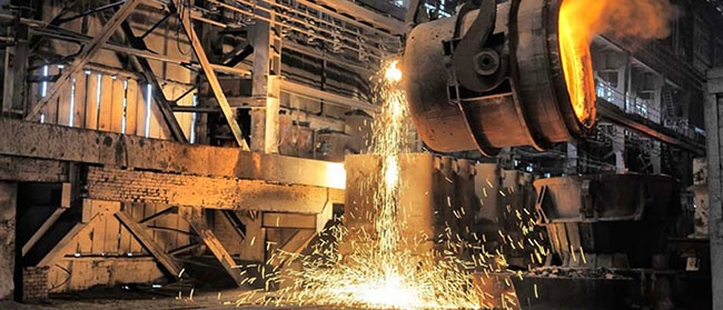  molten steel in convert furnace